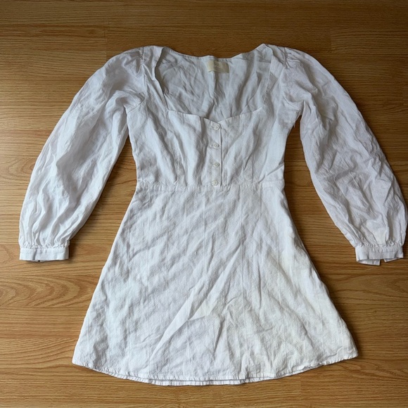 Anthropologie CAPULET Elegant White Long Sleeve Dress Size Small - Picture 6 of 11
